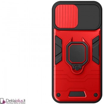 Smūgiams atsparus dėklas su žiedu ir kameros apsauga - raudonas (telefonui Apple Iphone 11 Pro) Smūgiams atsparus dėklas su žiedu ir kameros apsauga - raudonas (telefonui Apple Iphone 11 Pro)